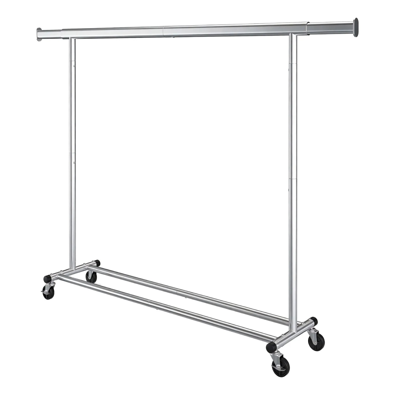 Songmics Kleiderständer Rollbar Ausziehbare Stange 200 x 161,5 x 45 cm Silber