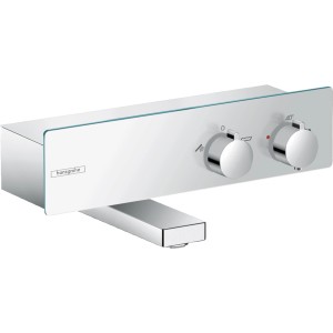 Hansgrohe ShowerTablet Wannenthermostat 350 Aufputz Chrom mit zwei Drehreglern.