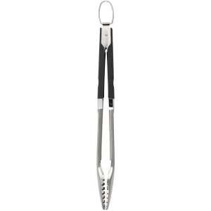 Wenko BBQ Zange aus Edelstahl mit schwarzem TPR-Griff, Grillutensil.