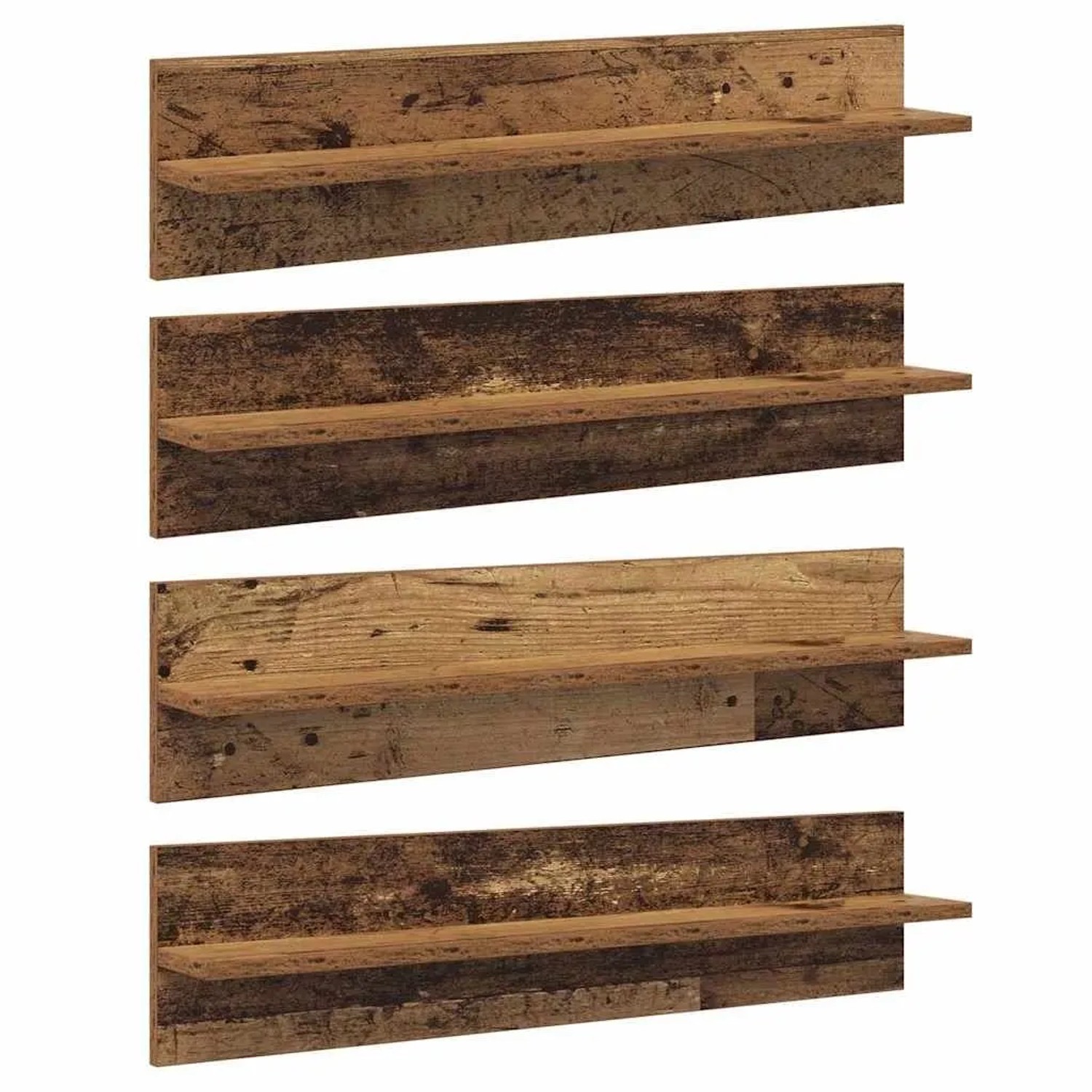 vidaXL Wandregale 4 Stk Altholz 80 x 11,5 x 18 cm Holzwerkstoff 886230