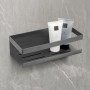 Schöner Wohnen Wandablage Meleto in Gun-Metal Grey mit zwei Pflegeprodukten.