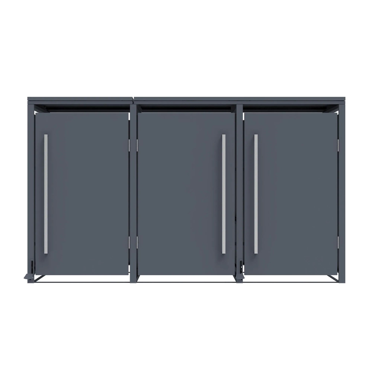 Westmann Mülltonnenbox Pedura 3 mit Fußpedal Anthrazit 80 cm x 199 cm x 116 cm