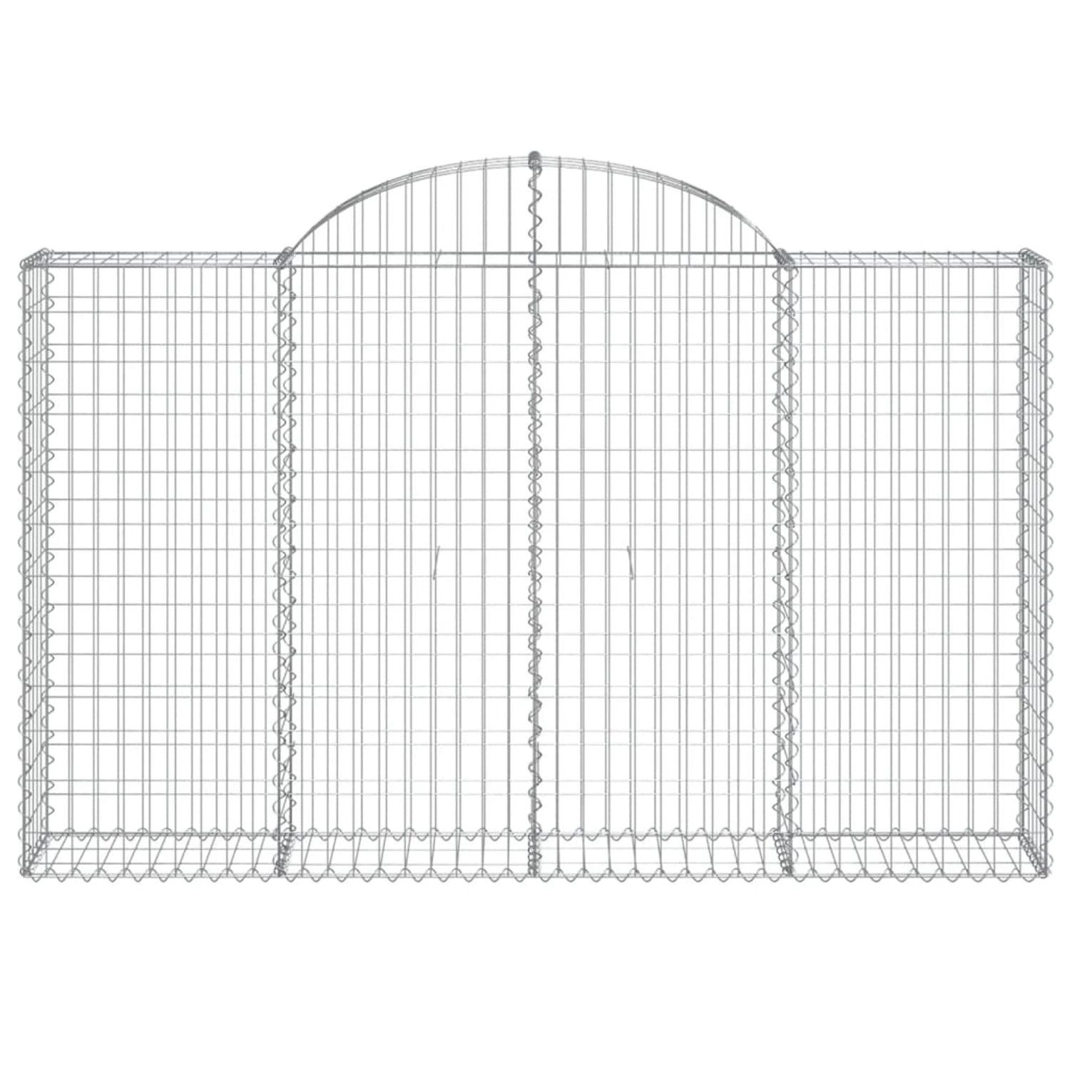 Set aus 25 Gabionen mit Hochbogen, 200x30x120/140cm, aus verzinktem Eisen für Hochbeete.
