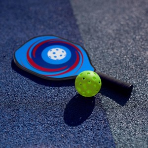 Relaxdays Pickleball Set 4 Schläger 8 Bälle Pappelholz Thermoplast Mehrfarbig
