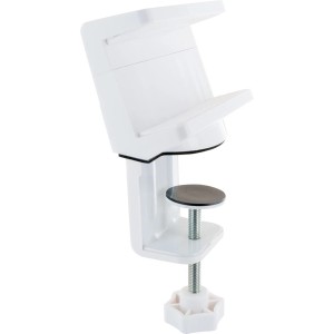 Schwaiger Klemmhalterung für Steckdosenleisten, weiße Halterung zur Tischmontage.