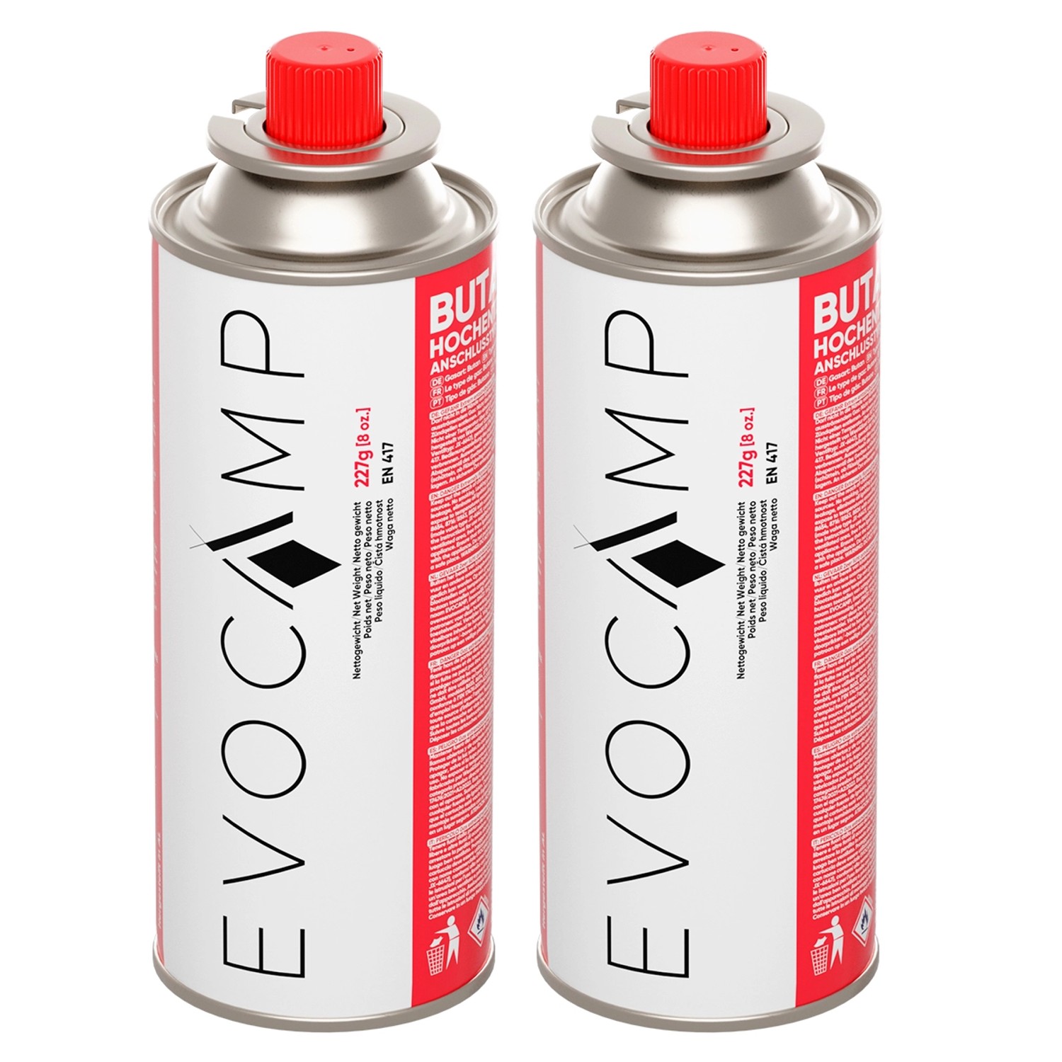 Evocamp Butan 2 Stück Gaskartusche 227g für Campingkocher Gasheizung und Un günstig online kaufen