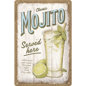Nostalgic-Art Blechschild "Mojito Served Here" (20x30cm) als Deko-Geschenkartikel.