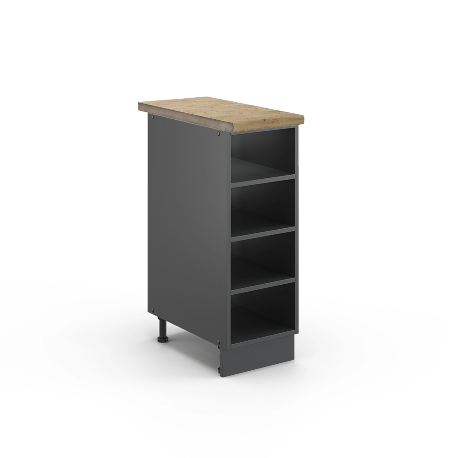 Vicco Küchenregal Fame-Line Offener Küchenschrank Anthrazit 30 cm AP Eiche günstig online kaufen