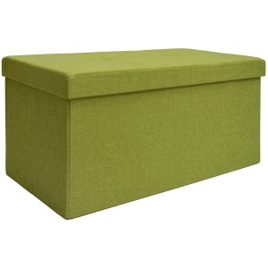 Grüne DuneDesign Faltbare Sitzbank mit Truhe, 76x38x38 cm. Garderobenbank mit Stauraum.