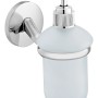 CMI Seifenspender S300 mit Milchglas-Behälter und verchromter Wandhalterung.
