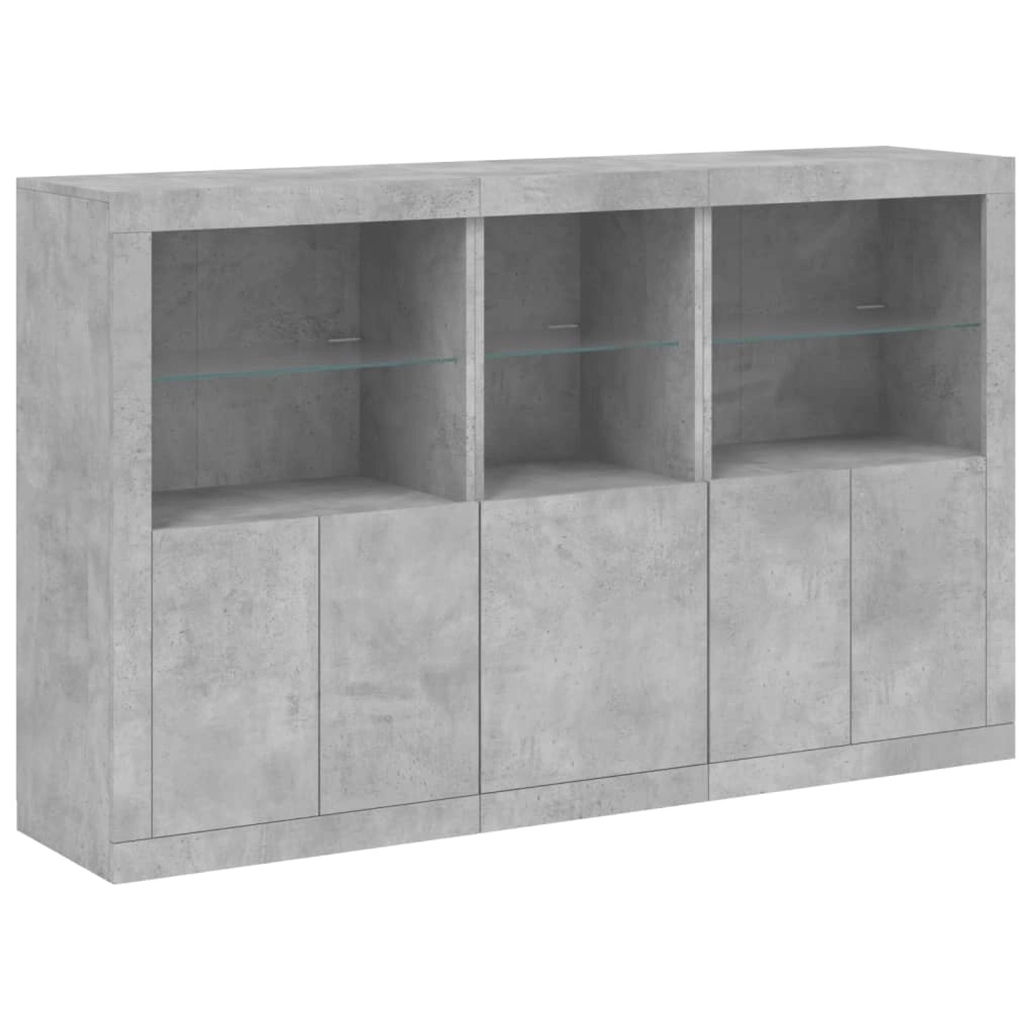 vidaXL Sideboard mit LED-Leuchten Betongrau 162x37x100 cm 3209145 günstig online kaufen