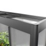Modernes Gewächshaus Florentina mini in Dunkelgrau mit transparenten Wänden und Pflanzen. Ideal für den Garten.