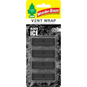 Wunderbaum Vent Wrap Black Ice 4er-Set für Auto-Lüftung mit maskulinem Duft.