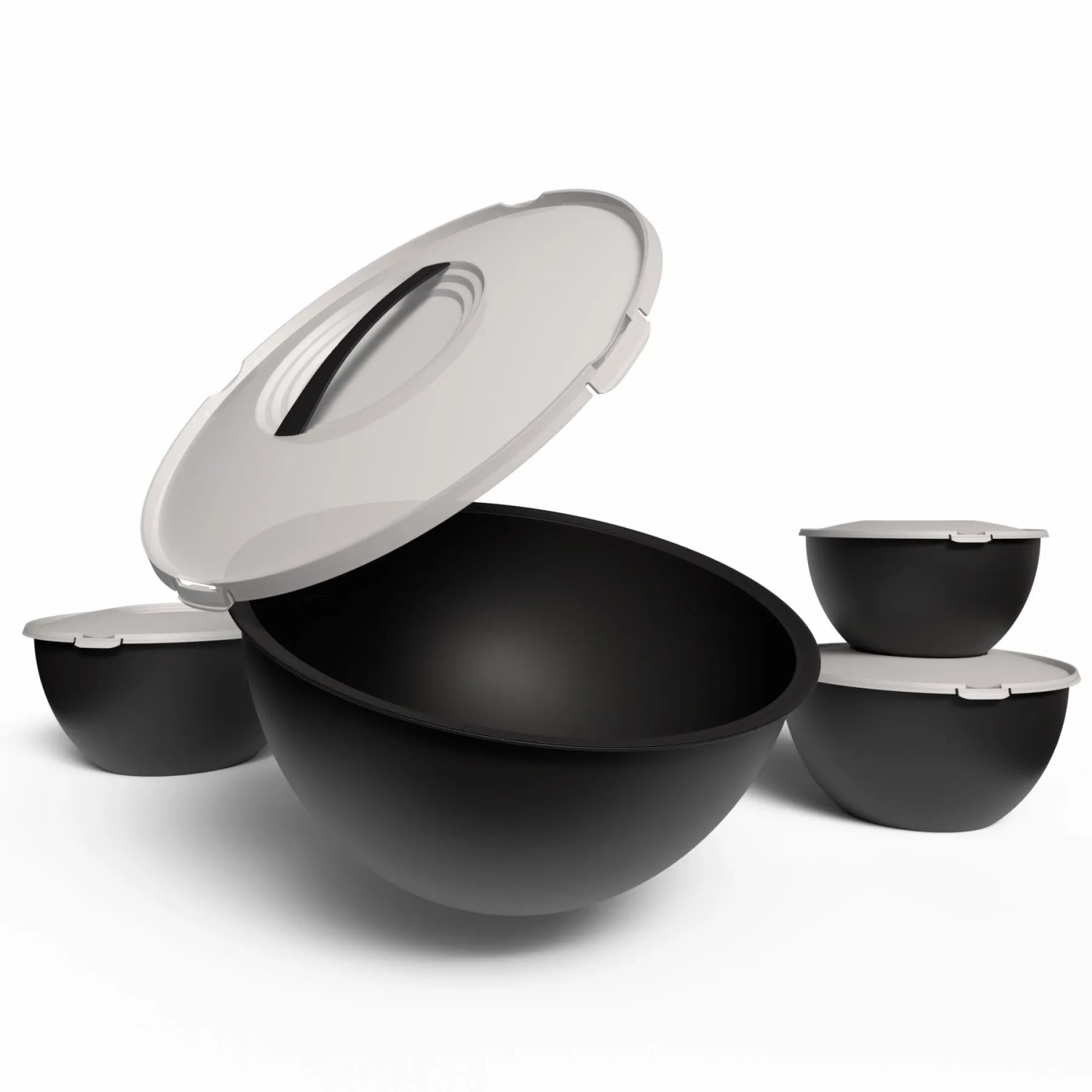 BigDean Salatschüssel Set Groß Mit Deckel Schüssel 4 Größen 0 7 Bis 6 L