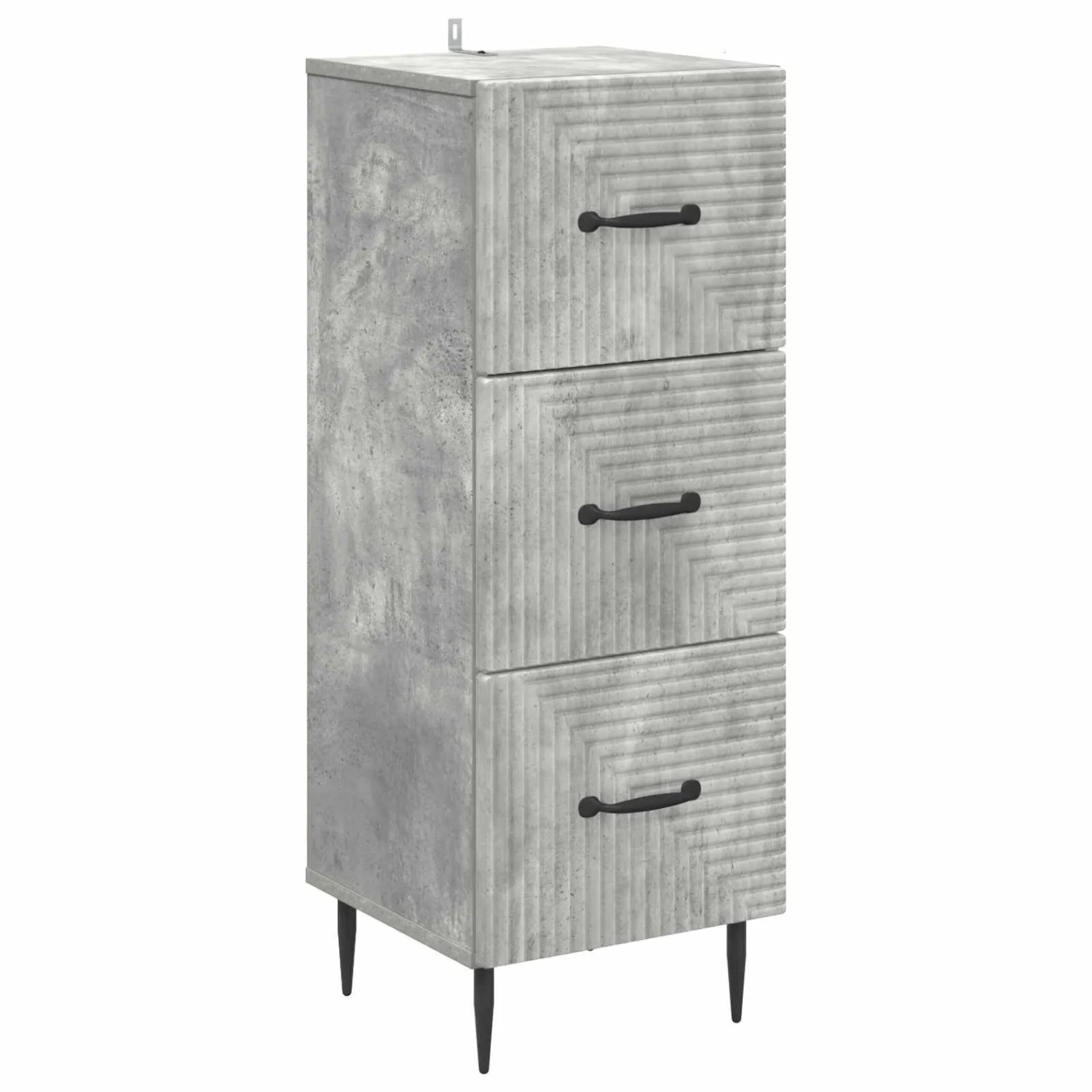 vidaXL Schubladenschrank Betongrau 33 x 34,5 x 89,5 cm Holzwerkstoff 894848
