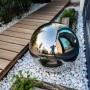 Intergarden Dekokugel Garten Ø 40 cm Edelstahlkugel Winterfest für Außen Teich & Schwimmdeko_5