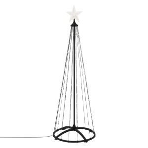 ECD Germany LED Weihnachtsbaum Außen 150 cm 154 LED Warmweiß Metall