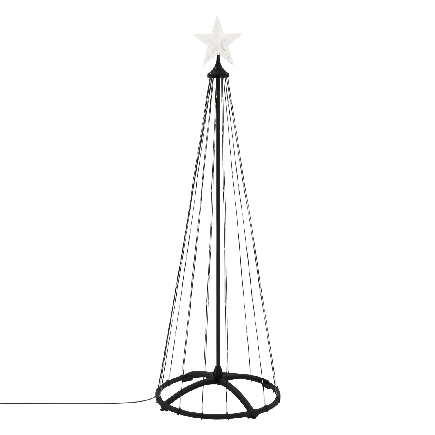 ECD Germany LED Weihnachtsbaum Außen 150 cm 154 LED Warmweiß Metall