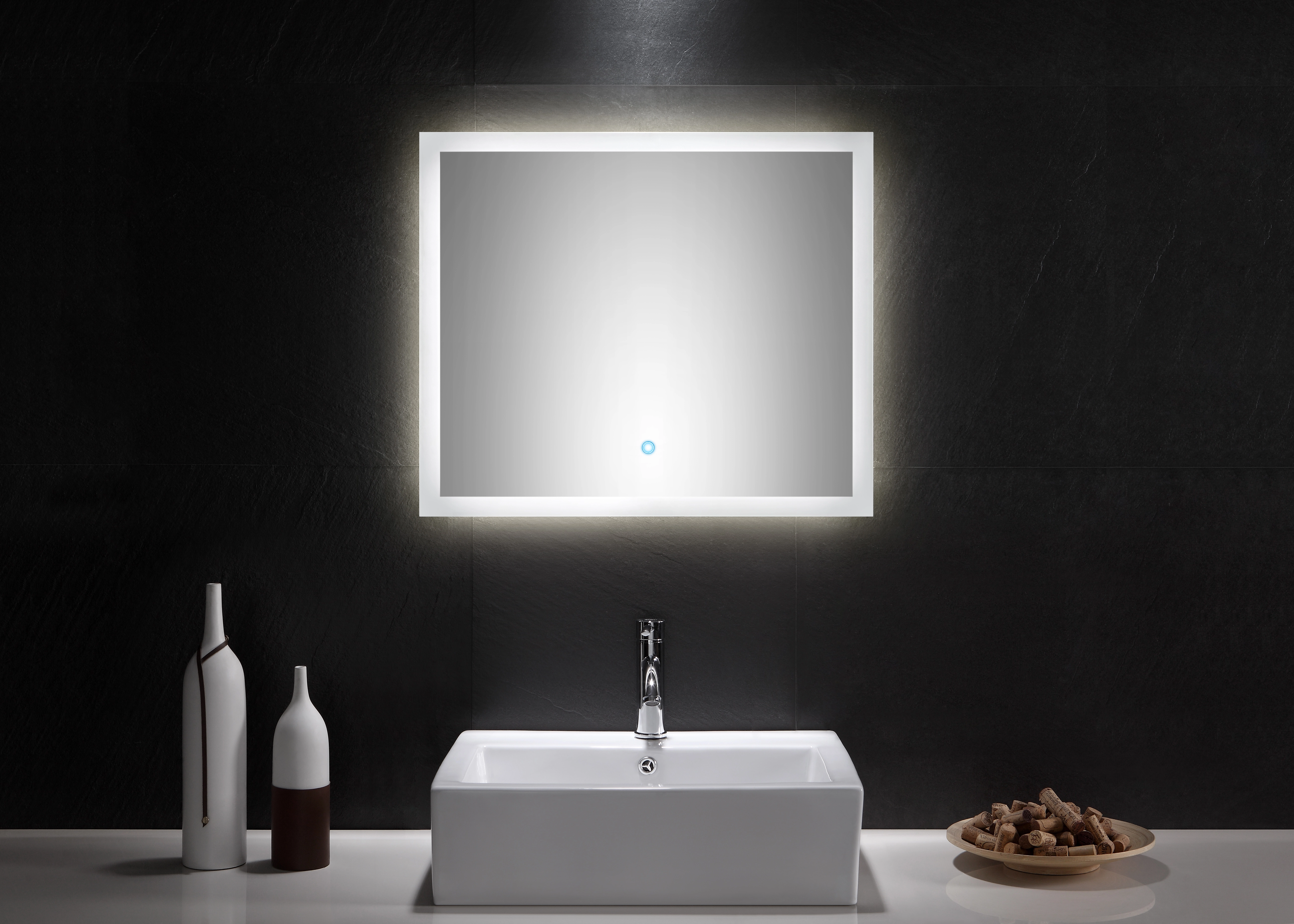 LED-Lichtspiegel 70x60 cm Neutralweiß mit Touch Bedienung