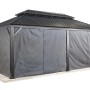 Sojag Vorhang-Set für Messina Pavillon 12x20, grau, mit Reißverschlüssen zur Befestigung.