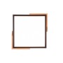 Quadratische, schwarze LED-Deckenleuchte Meta mit Holz-Akzenten, 31,5x31,5 cm.