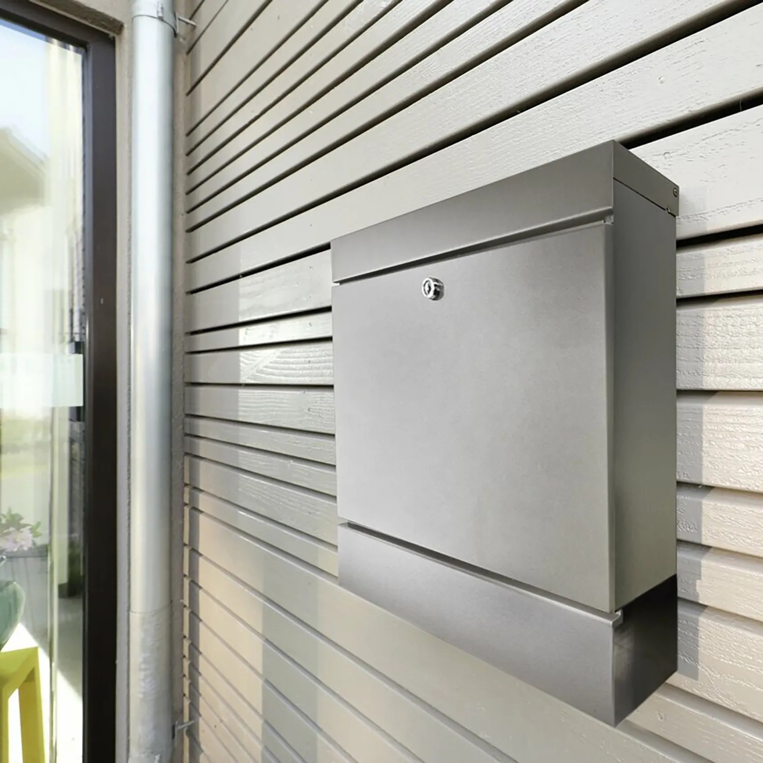 Burg-Wächter Briefkasten Seattle aus Edelstahl mit Zeitungsbox.