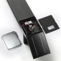 Offene Lucande LED Solarleuchte Silvan mit Einblick in Technik und Solarpanel. Schwarz, Aluminium.