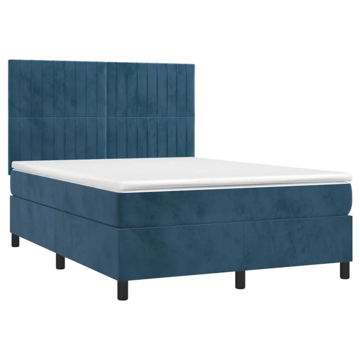 vidaXL Boxspringbett mit Matratze Dunkelblau 140x200 cm Samt 3143149 günstig online kaufen