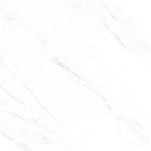 Helle, polierte Feinsteinzeug Bodenfliese in Marmoroptik, 60x60 cm.