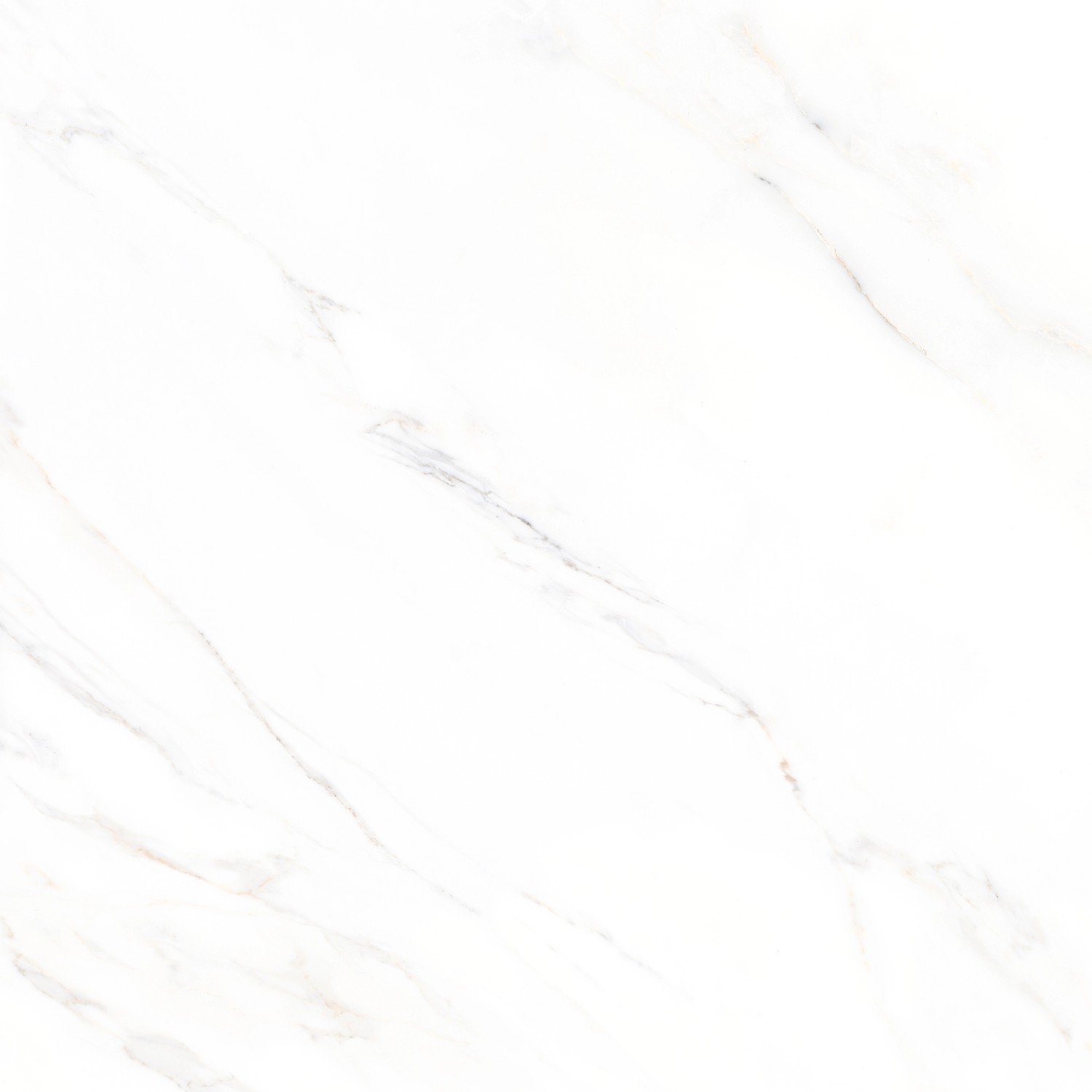 Helle, polierte Feinsteinzeug Bodenfliese in Marmoroptik, 60x60 cm.