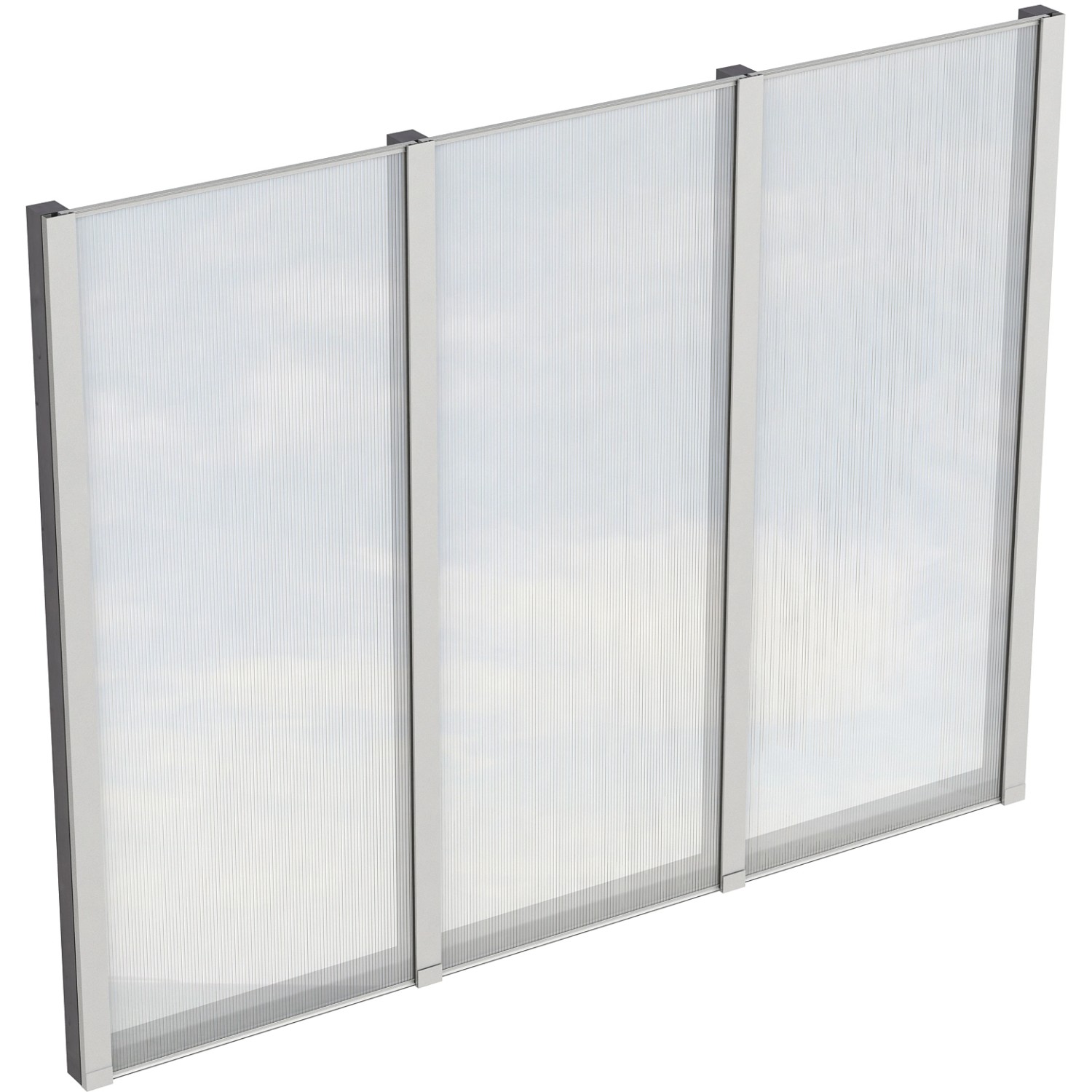 Skan Holz Seitenwand m. Polycarbonatplatten (FS) 255 x 200 cm Fichte Grau günstig online kaufen