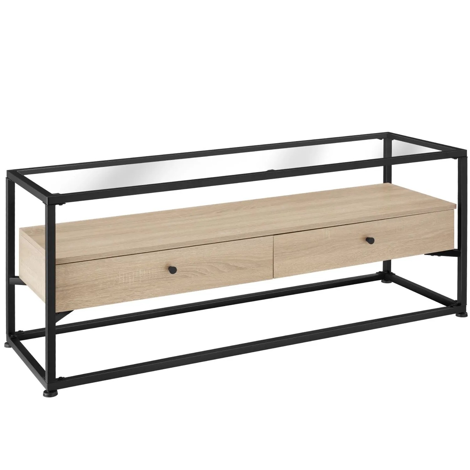 Tectake Sideboard Maidenhead Industrial Style Holz und Stahl  121 50 x 41 50 x 50 50 cm Industrial Holz Hell  Eiche Sonoma