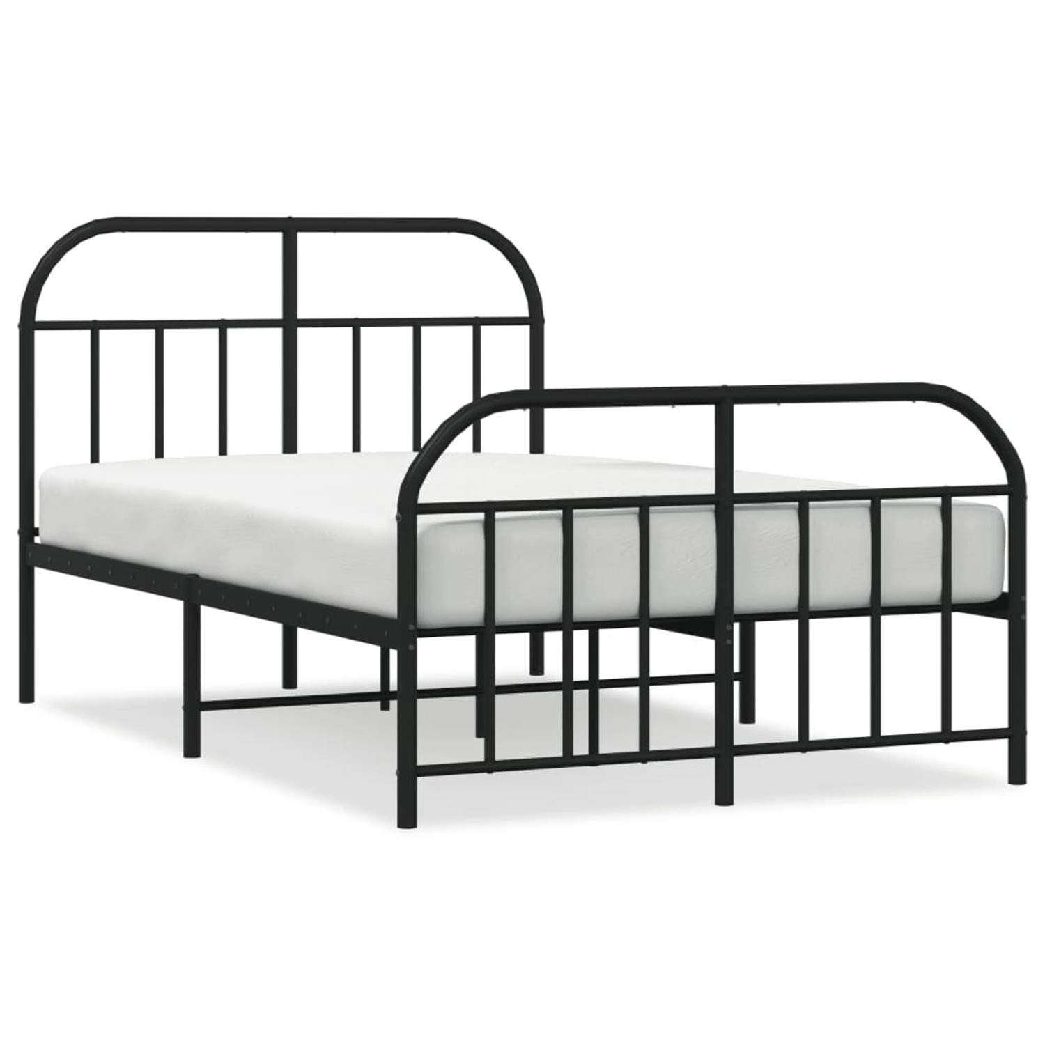 vidaXL Bettgestell mit Kopf- und Fußteil Metall Schwarz 120x190 cm 353650 günstig online kaufen