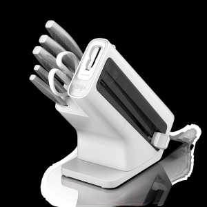 Ninja Messerblock K62006EUWH StaySharp Weiß mit 5 Messern und Schere.