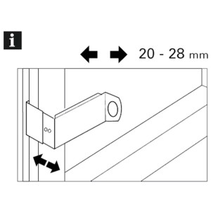 Abbildung des Gardinia Adapters für Spannvitrage Titan, 2er-Pack, zur Montage an Fensterflügeln (20-28mm).