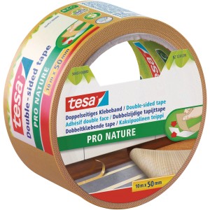 Tesa Eco Fixation, doppelseitiges Klebeband, 10 m x 50 mm Rolle.