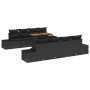 Schwarzes 9-teiliges vidaXL Garten-Sofa-Set aus Poly Rattan mit Tisch und Stauraum.