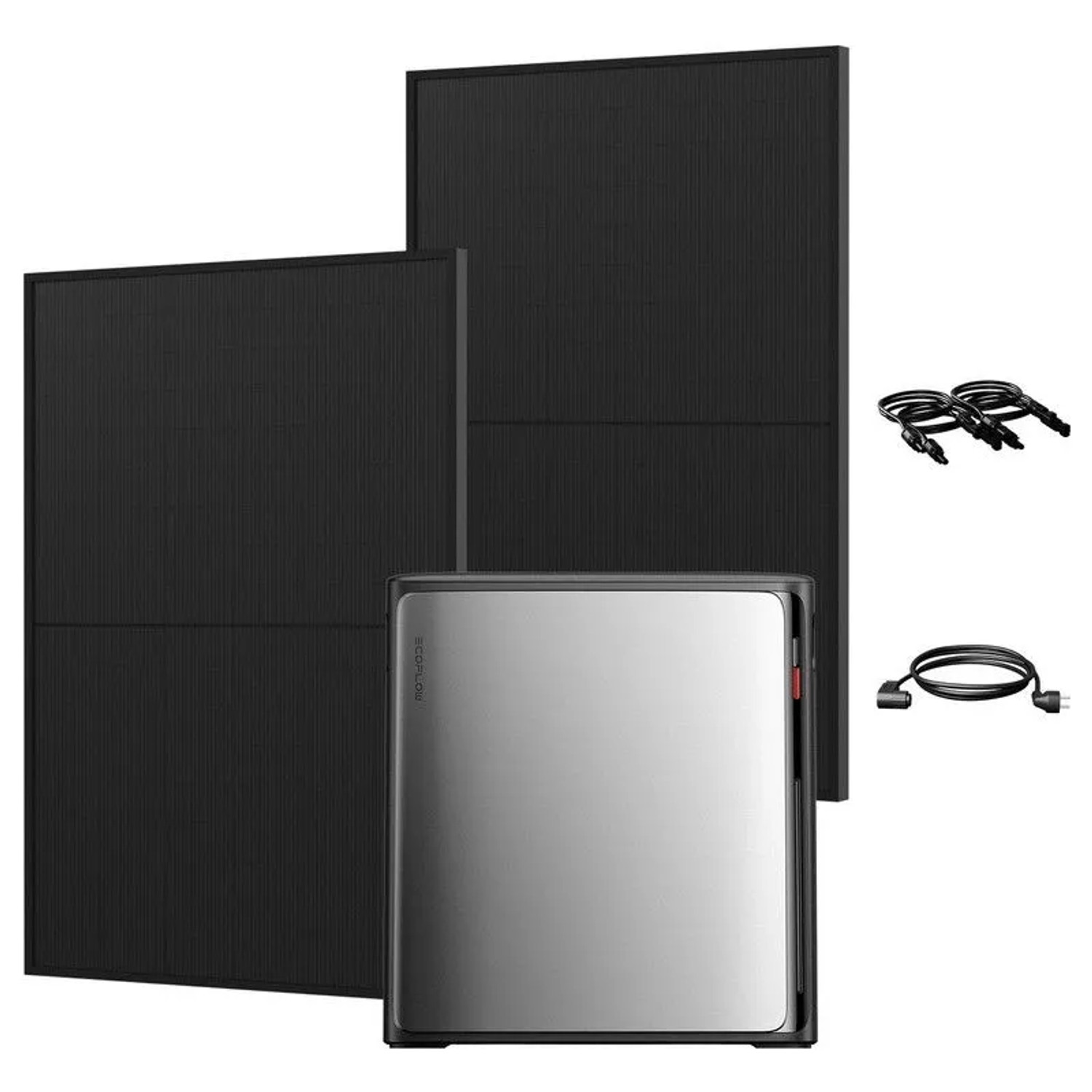 ECOFLOW STREAM Ultra X mit 2× JA Solar 500 W Glas-Glas Full Black Balkonkraftwerk Set