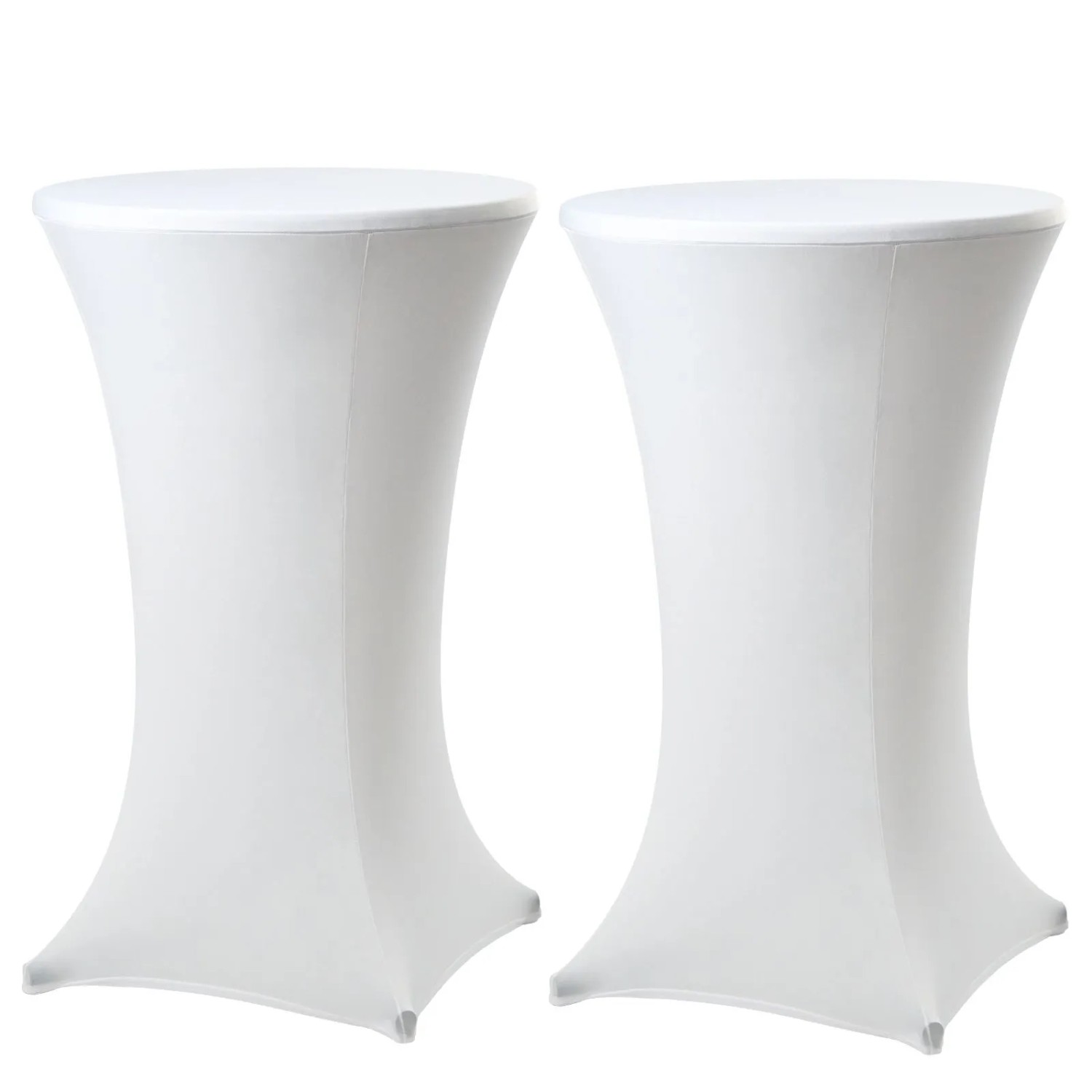 TRUTZHOLM 2er Set Stehtischhusse Husse Bistrotisch Decke 60cm Weiß