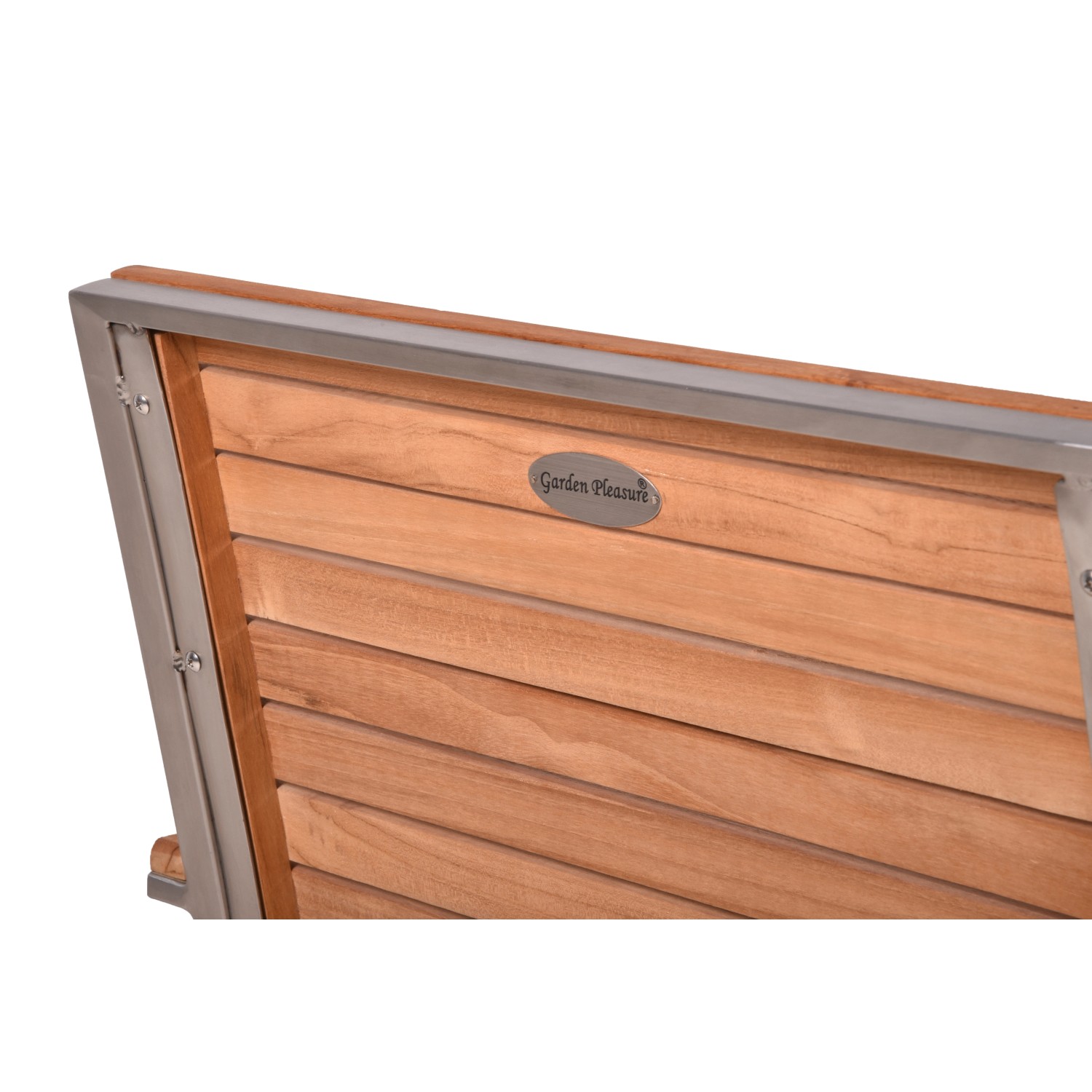 Detailansicht: Garden Pleasure Gartenmöbel-Set Dallas/Denver, Teakholz mit Edelstahlrahmen.