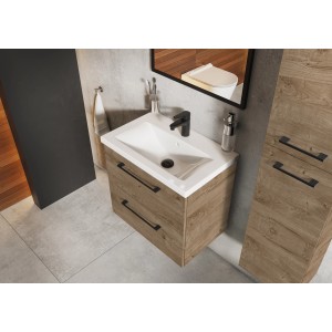 Maximus Waschbeckenunterschrank CHEESE Eiche, 60 cm breit, mit zwei Schubladen und Softclose.