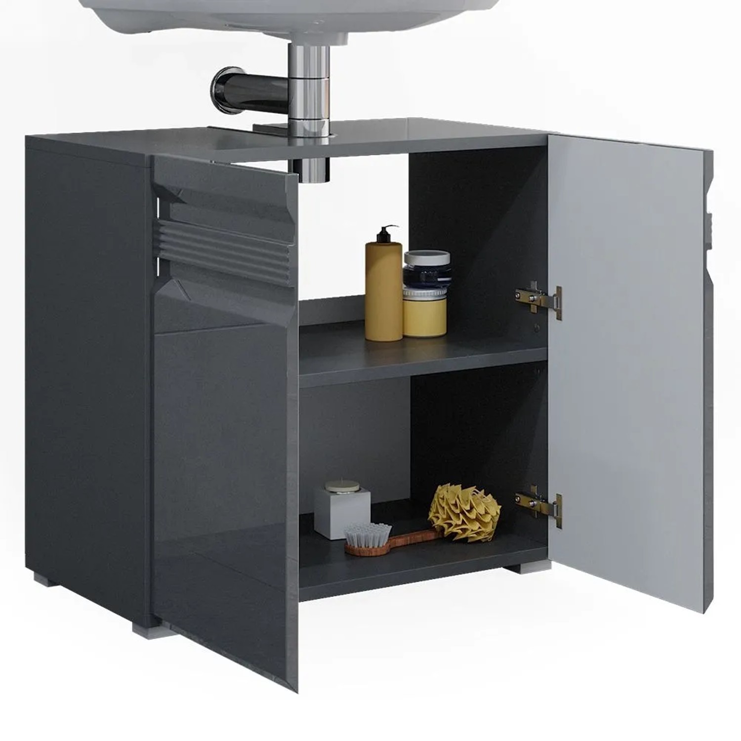 Vicco Waschbeckenunterschrank Fredd Anthrazit Hochglanz 60 x 60_6