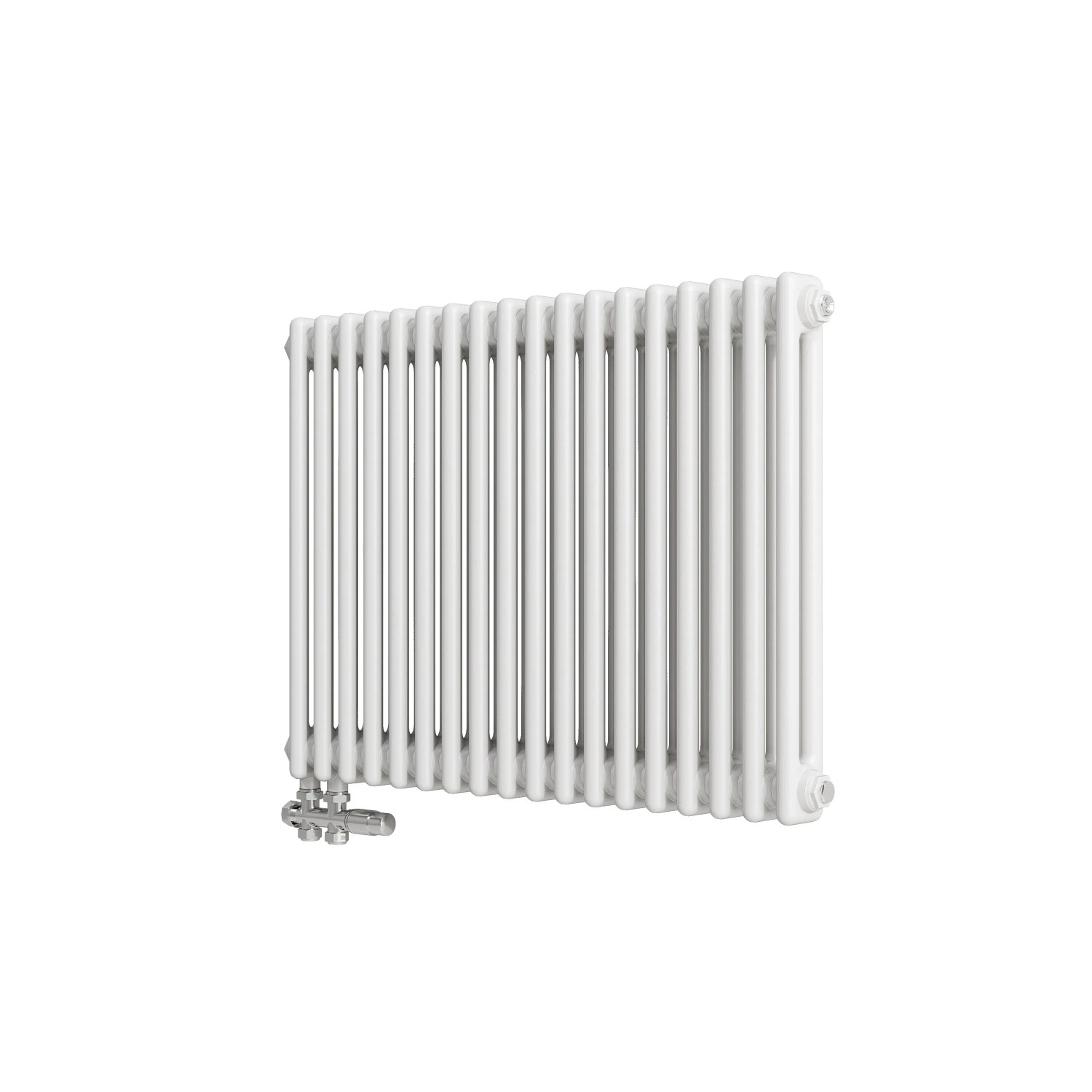 Duschparadies Traditioneller Heizkörper 600 x 830 mm 922W Doppellagig Gusseisenstil Weiß