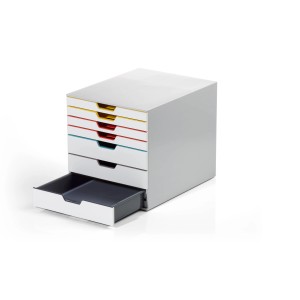 Durable Schubladenbox A4 Varicolor mit 7 Fächern in Mehrfarbig für Büro und Aufbewahrung.