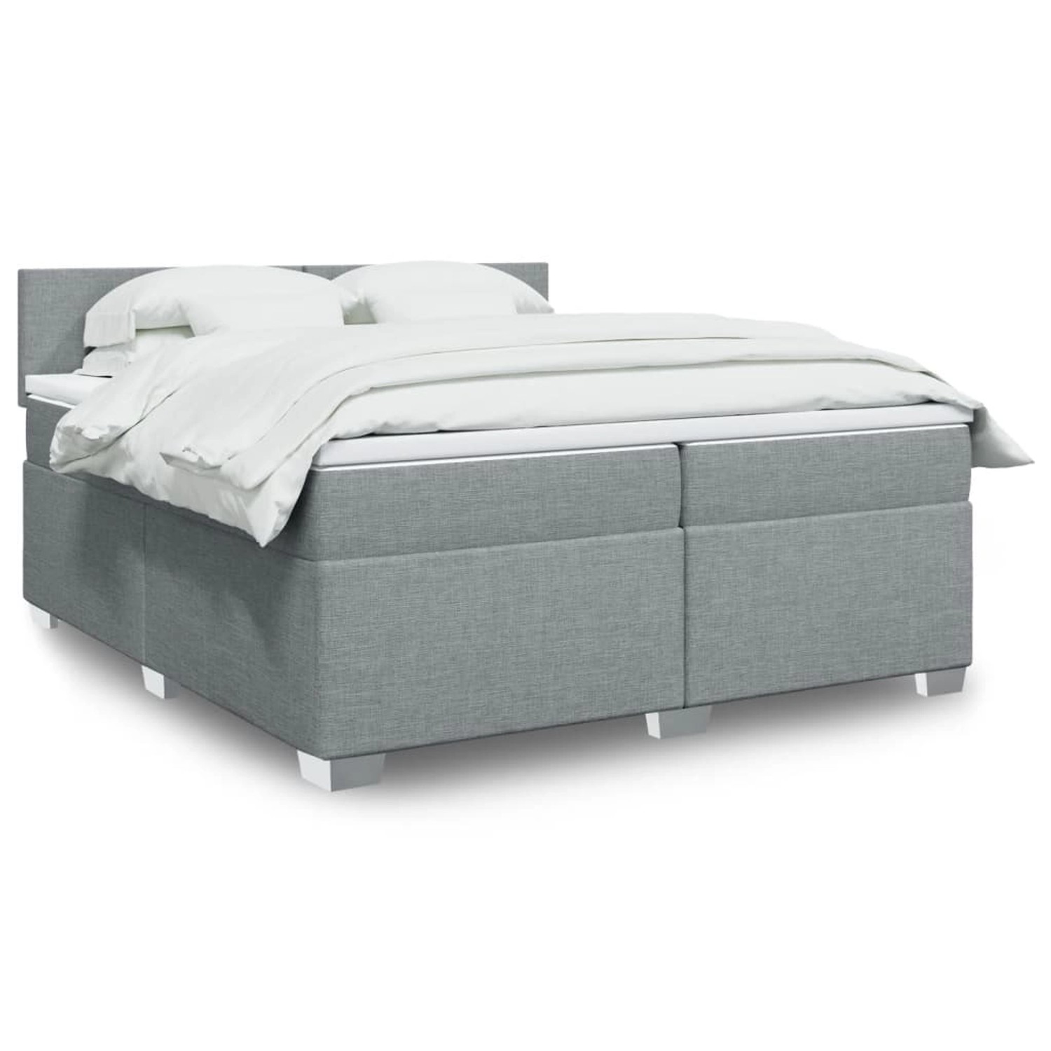 vidaXL Boxspringbett mit Matratze Hellgrau 200x200 cm Stoff 3288288 günstig online kaufen
