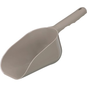 Jollypaw Streuschaufel S aus Kunststoff, beige. Ideal für Katzenstreu und Tierfutter.