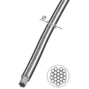 Schwarzes Conacord Gummiseil, geflochten, 6 mm Durchmesser, 20 m Länge.