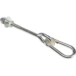 AXI Schaukelhaken M10/100 mm aus verzinktem Stahl mit Karabiner und Nylonlager.