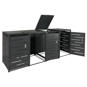PROREGAL Mülltonnenbox 4er 116,5x263x80cm Erweiterbar Anthrazit