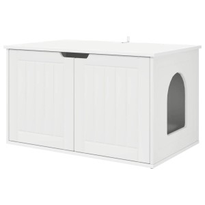 vidaXL Katzenhaus Weiß 85 x 55 x 50,5 cm Holzwerkstoff 8000716